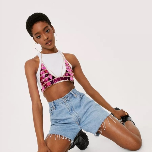 Embellished Triangle Chain Bra Top - Picture 2 of 4